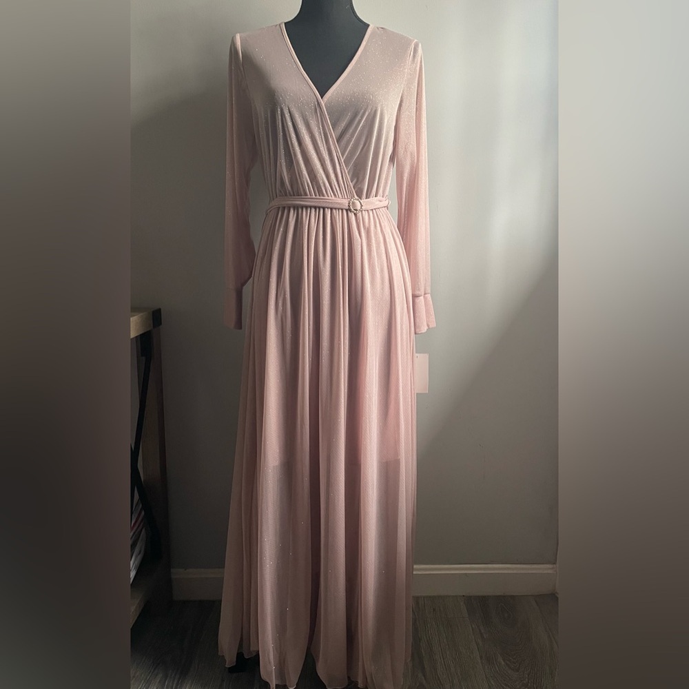 NWT Blush Maxi Dress with Belted Waist